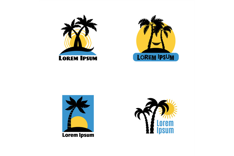 palm-tree-logo-set