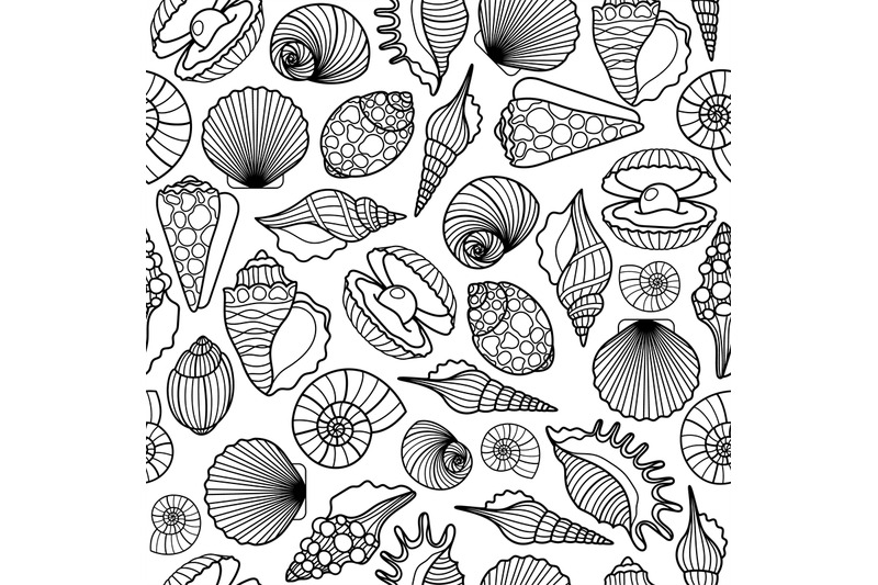 sea-shells-black-seamless-pattern