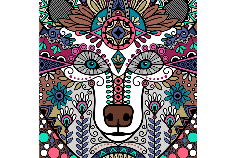 bear-colorful-ornamental-head