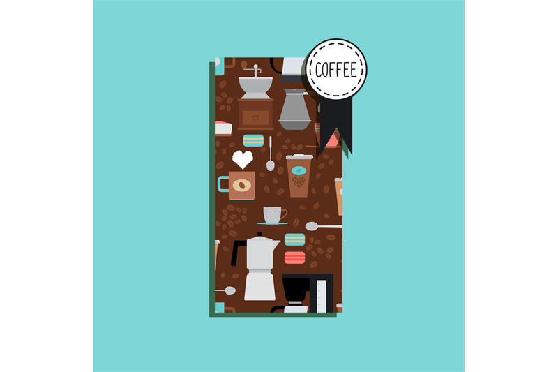 vertical-flyer-with-coffee-pattern