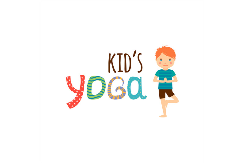 yoga-for-kids-isolated-logo-design
