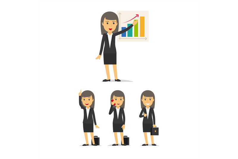 businesswoman-character-vector-set