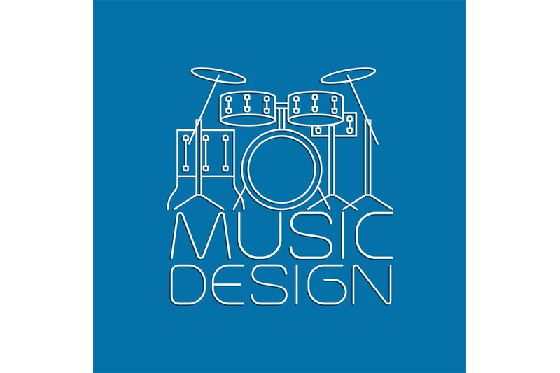 music-design-with-drum-kit-logo