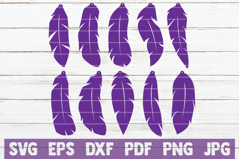 Download Feather Earrings SVG Cut File Templates By ...