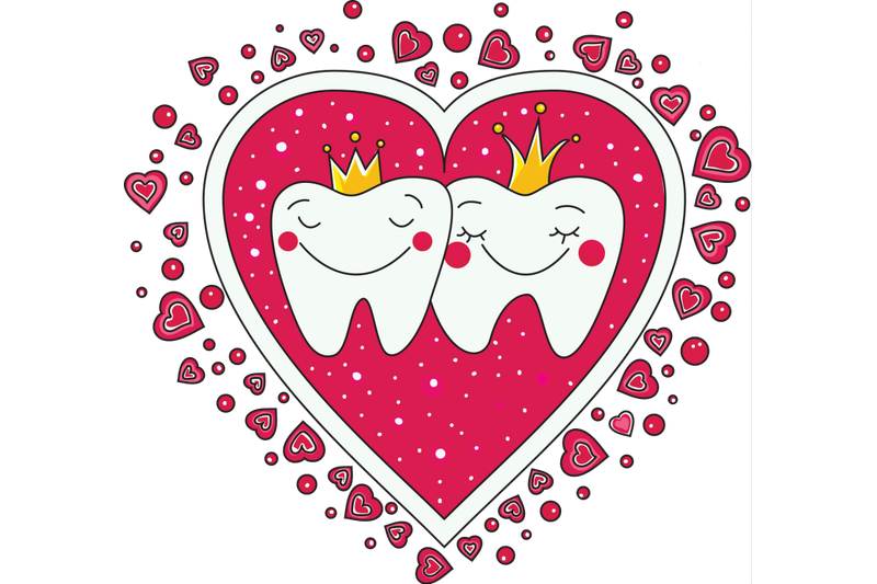 cute-teeth-couple-in-love-in-heart
