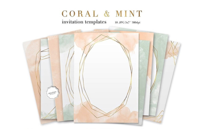 coral-and-mint-invitation-template