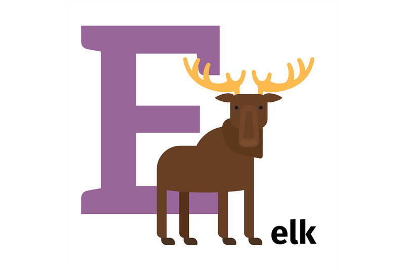 english-animals-zoo-alphabet-letter-e