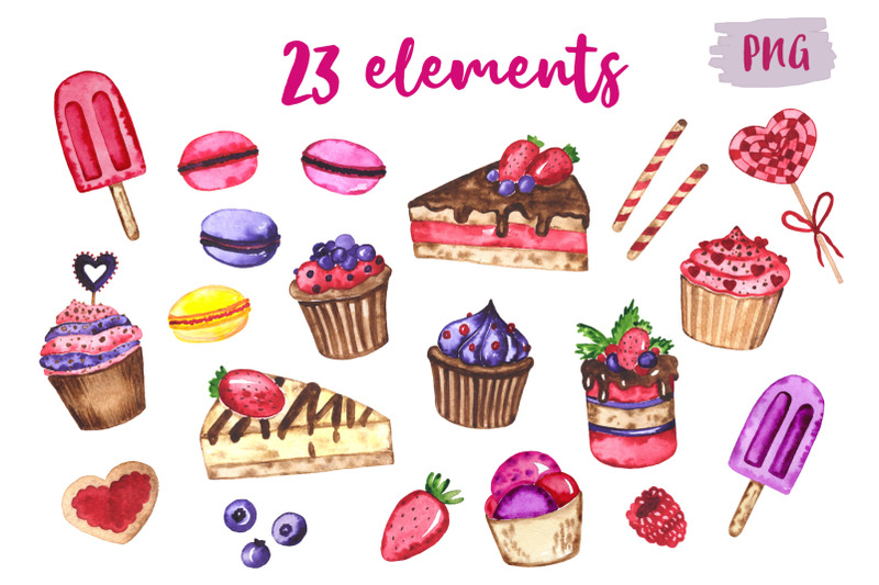desserts-watercolor-set-clipart