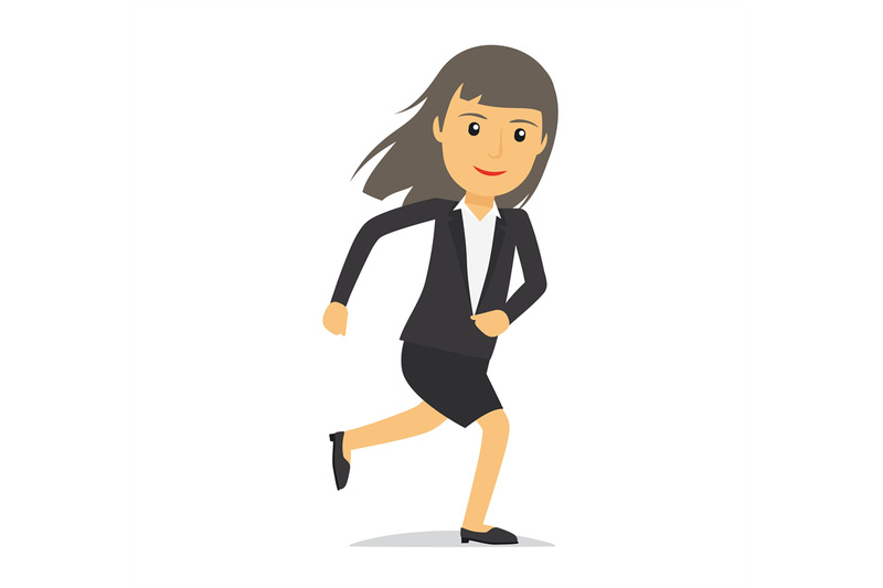 running-businesswoman-character