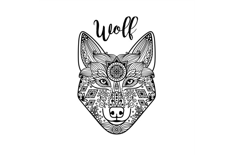 zentangle-wolf-head-with-guata