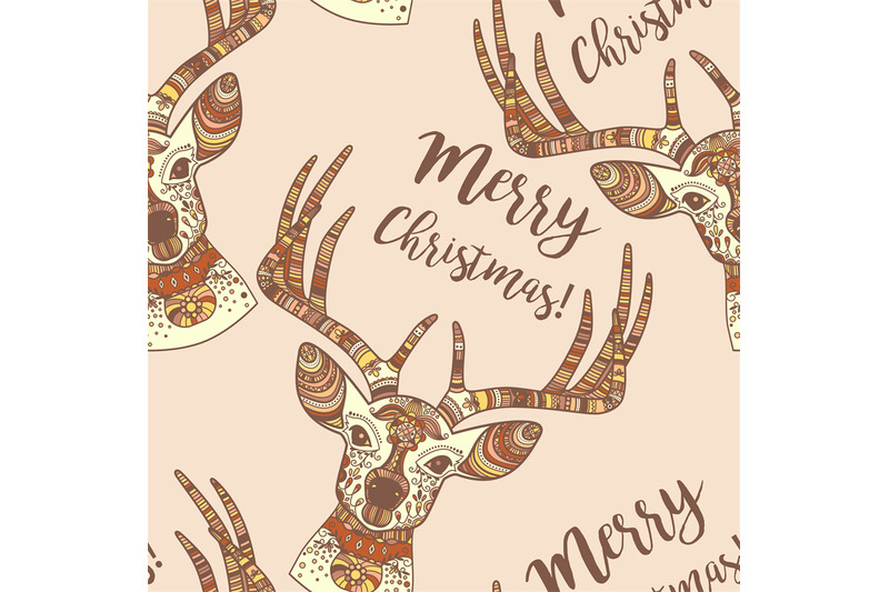 deer-face-merry-christmas-seamless-pattern
