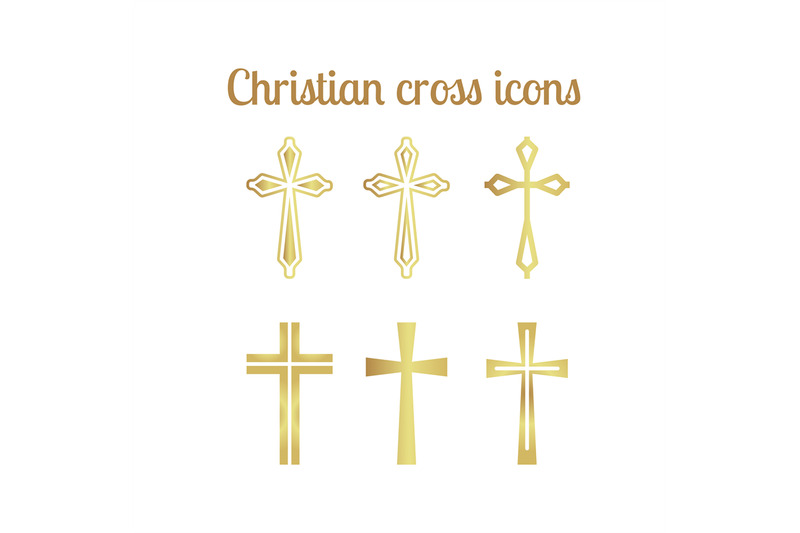 golden-christian-cross-icons