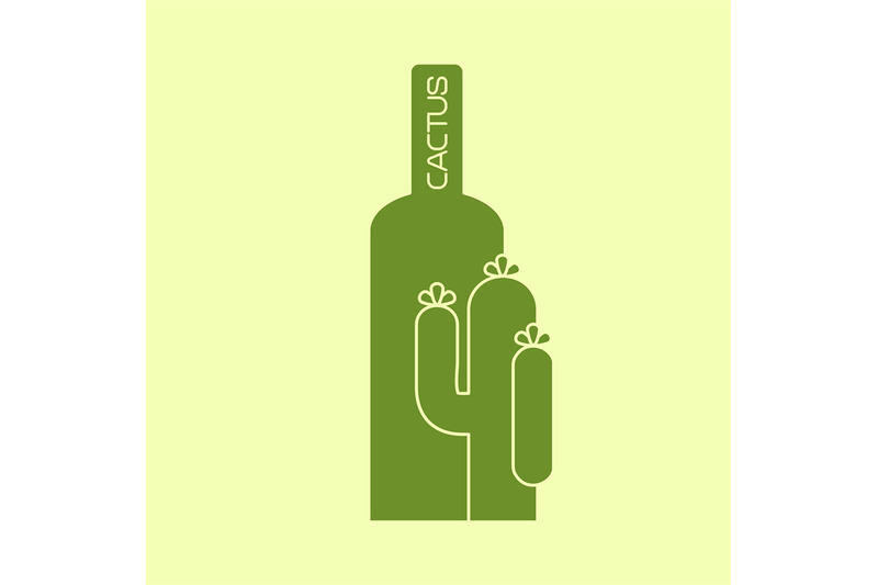 cactus-with-bottle-green-logo-design
