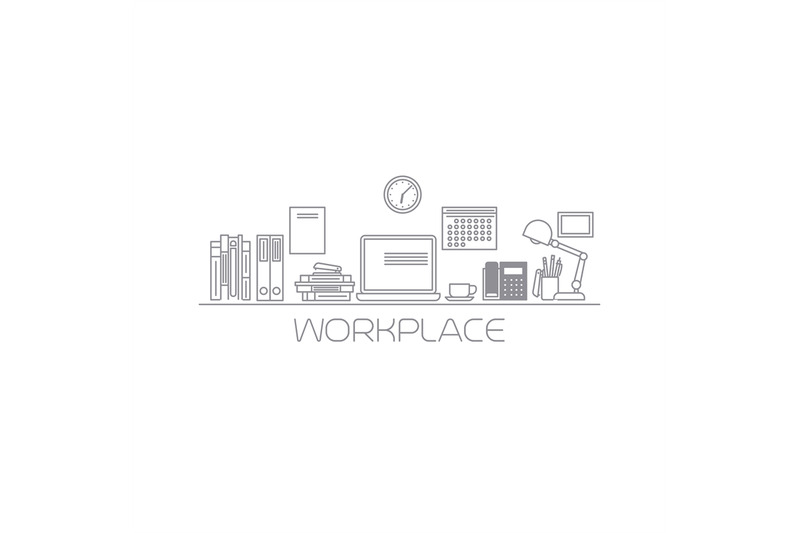 workplace-mono-color-line-illustration