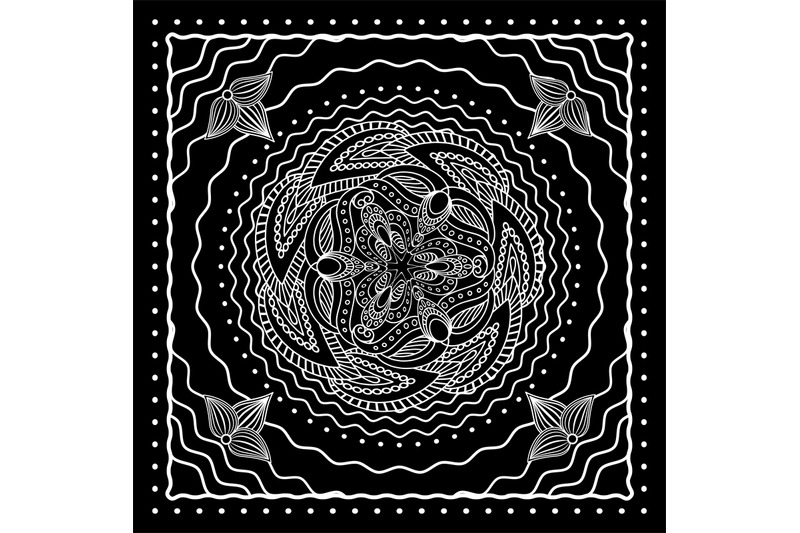 black-and-white-oriental-bandana-design