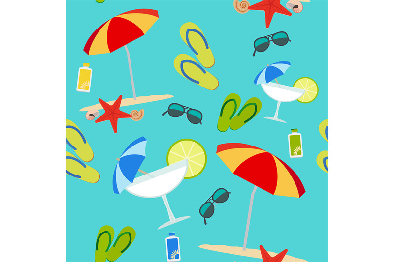 summer-seamless-pattern-on-blue-background