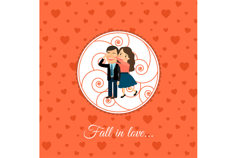 fall-in-love-couple-card-template