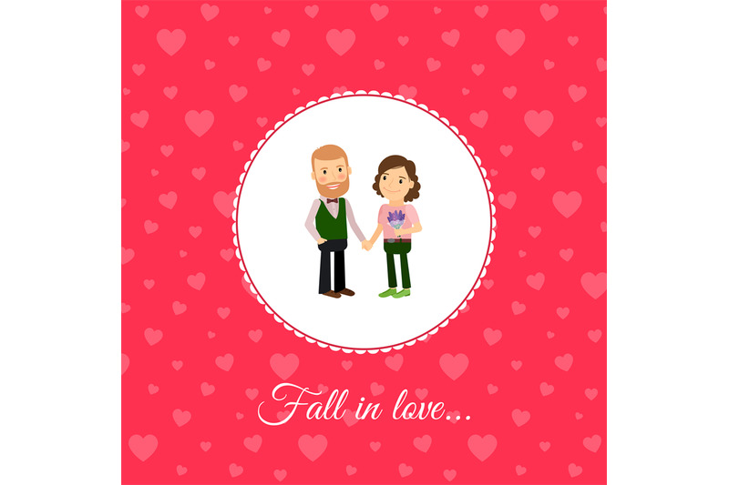 fall-in-love-couple-card-template