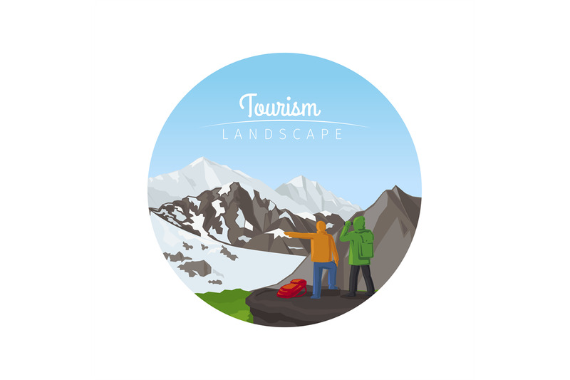 tourism-landscape-with-mountains-circle-icon