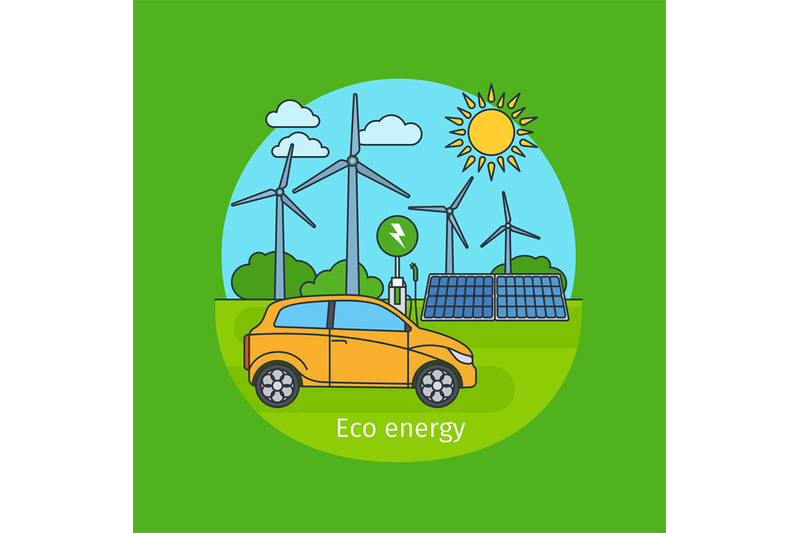 eco-energy-concept-with-car