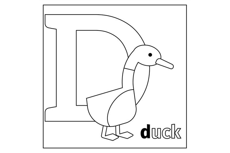 duck-letter-d-coloring-page