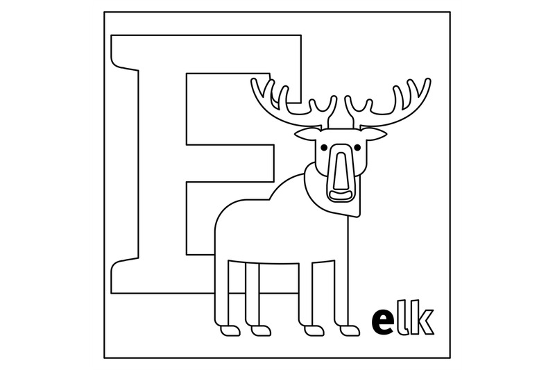 elk-letter-e-coloring-page