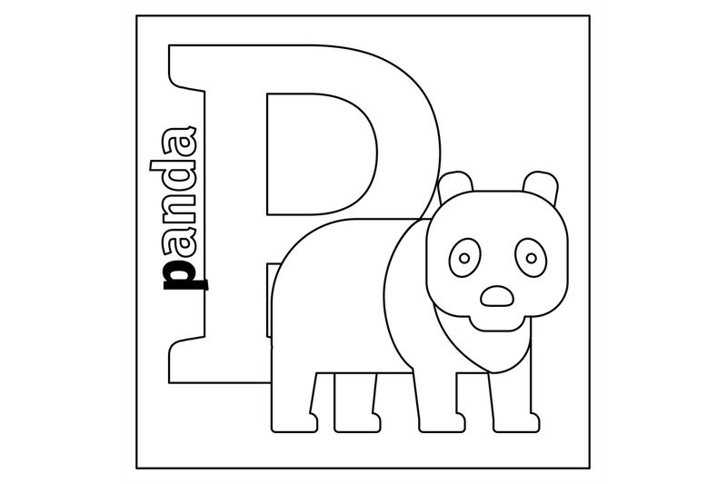 panda-letter-p-coloring-page