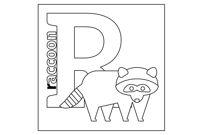 raccoon-letter-r-coloring-page