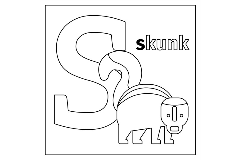 skunk-letter-s-coloring-page
