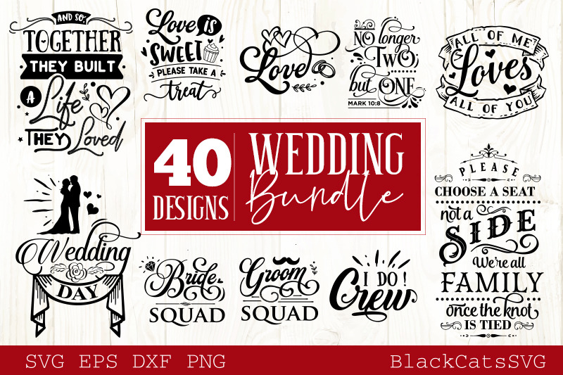 Download Wedding bundle SVG vol 1 - 40 designs By BlackCatsSVG | TheHungryJPEG.com