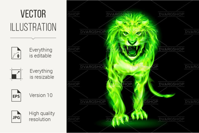 green-fire-lion