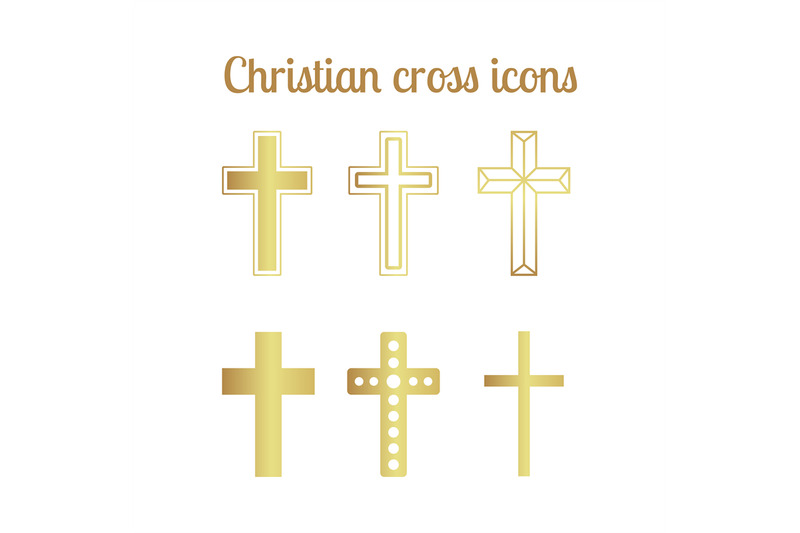 golden-christian-cross-icons