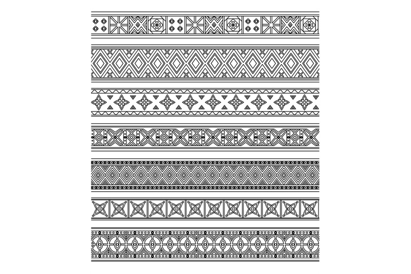 black-outline-embroidery-borders-set