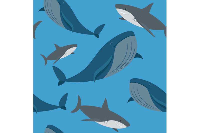 shark-and-whale-seamless-pattern