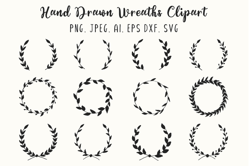 12-hand-drawn-wreaths-clipart