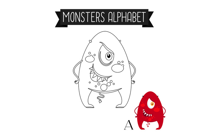 coloring-page-monster-letter-a