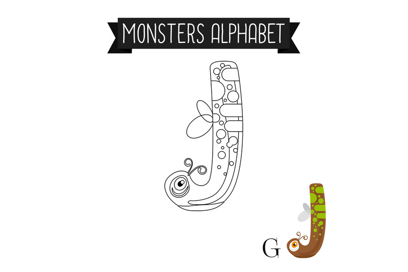 coloring-page-monsters-alphabet-letter-j