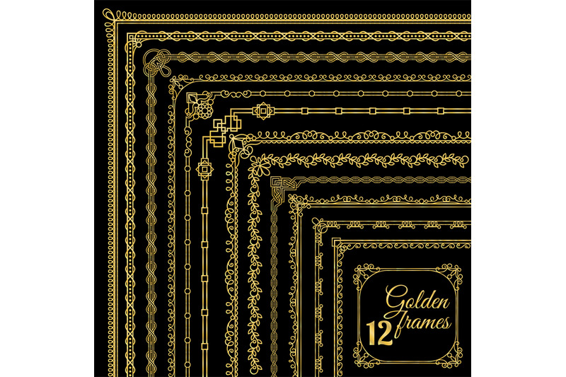 golden-vintage-corner-borders-set