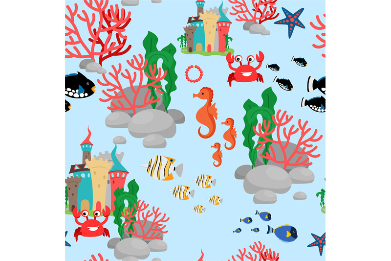 cartoon-sea-life-seamless-pattern