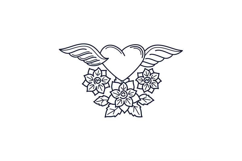 heart-and-roses-line-tattoo-element