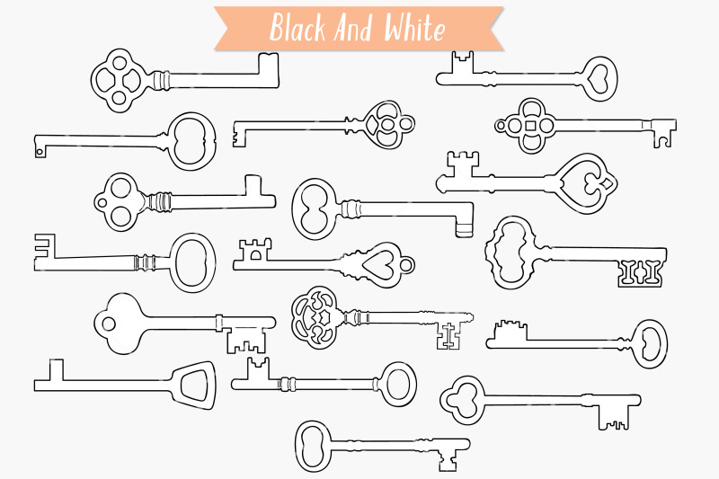 skeleton-keys-hand-drawn-victorian-heart-door-lock