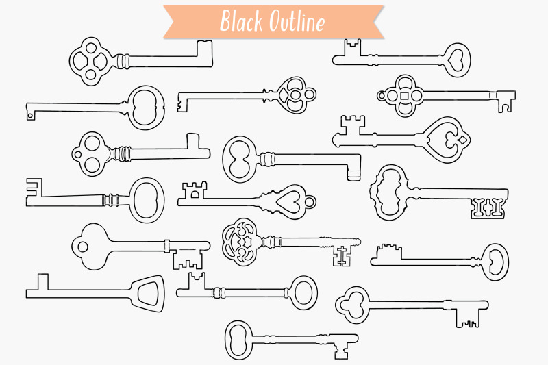 skeleton-keys-hand-drawn-victorian-heart-door-lock