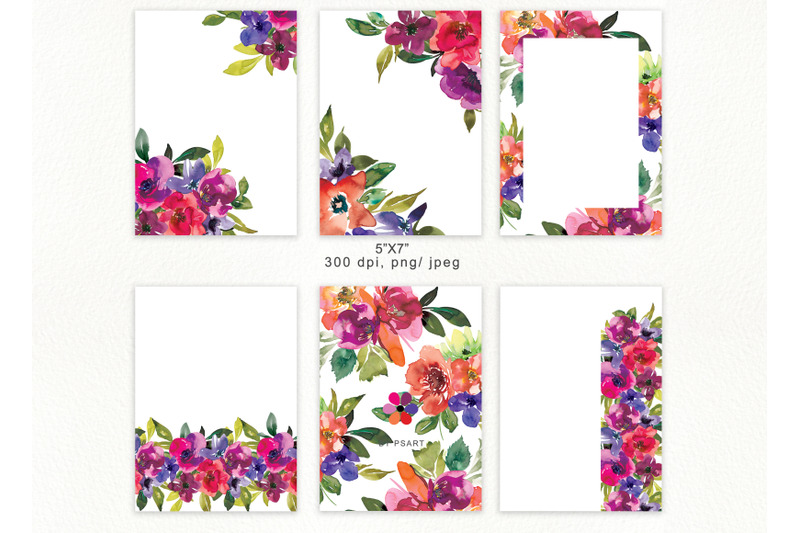 watercolor-flowers-background-collection