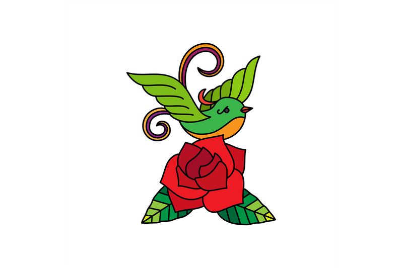 bird-and-roses-old-school-illustration