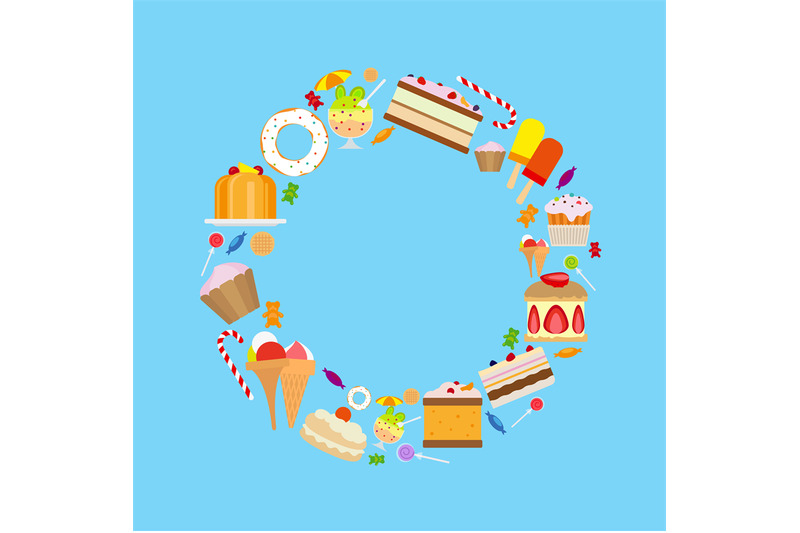 sweets-and-candies-round-frame