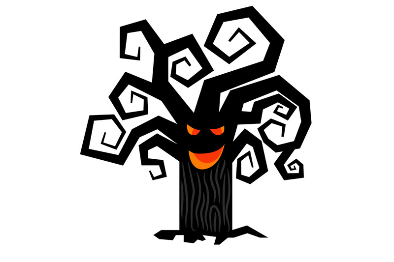 scary-halloween-tree-isolated-on-white