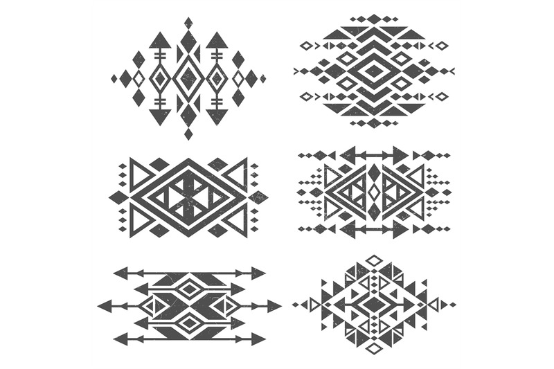 grunge-mexican-aztec-tribal-traditional-vector-logo-design-isolated-on