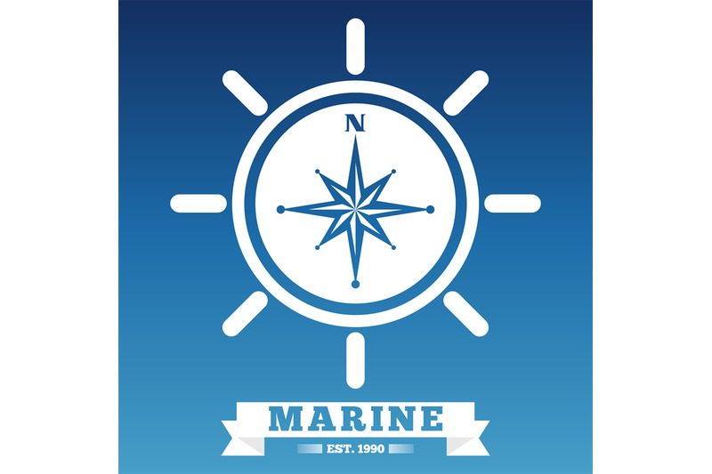 marine-emblem-design-with-ship-wheel-and-rose-wind