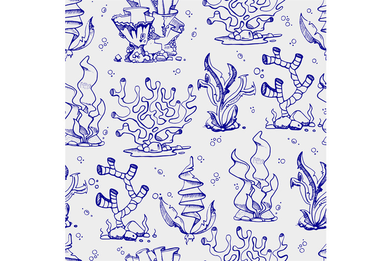 doodle-seaweeds-and-coralls-seamless-pattern
