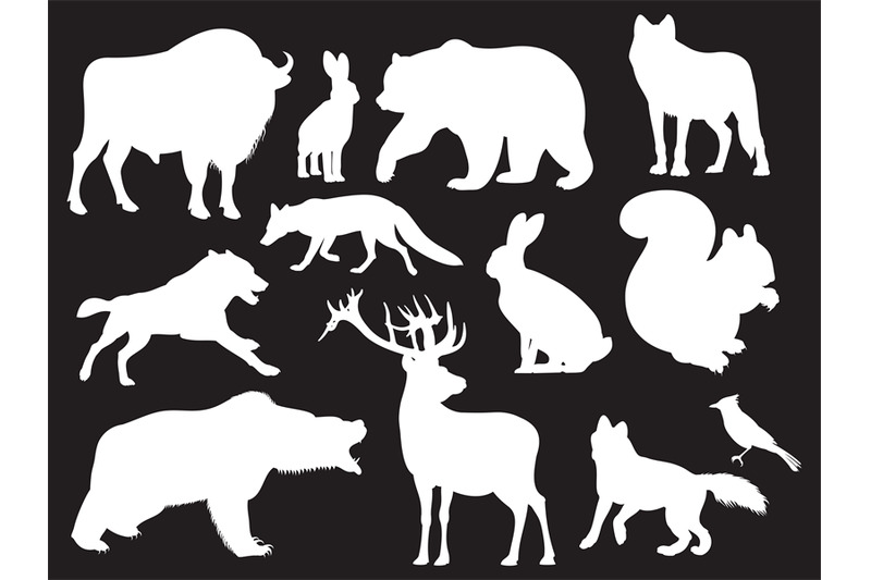 wild-animals-silhouettes-set